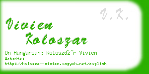 vivien koloszar business card